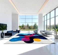 Handcrafted Multicolor Abstract Modern Living Rug